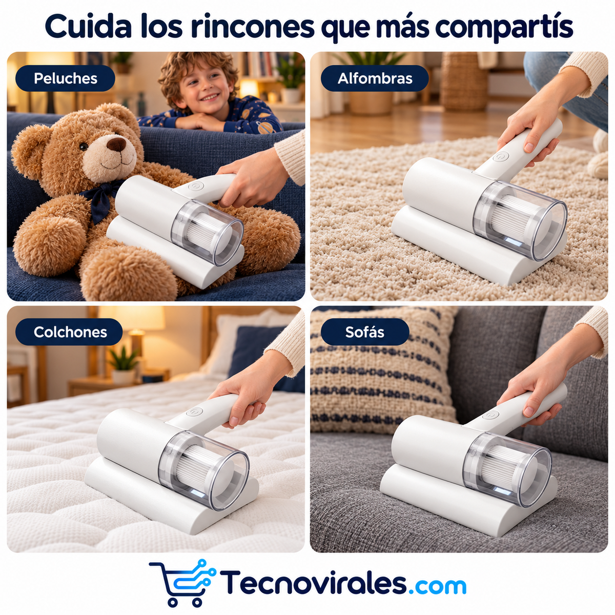 Aspiradora antiácaros UV portátil