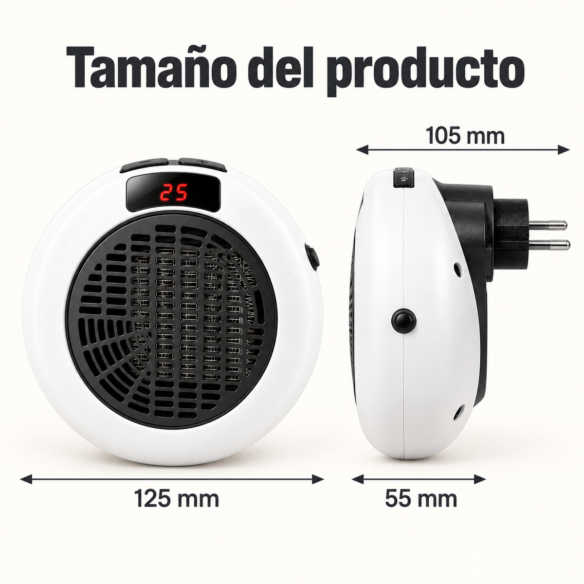 Calefactor termocerámico portátil de enchufe